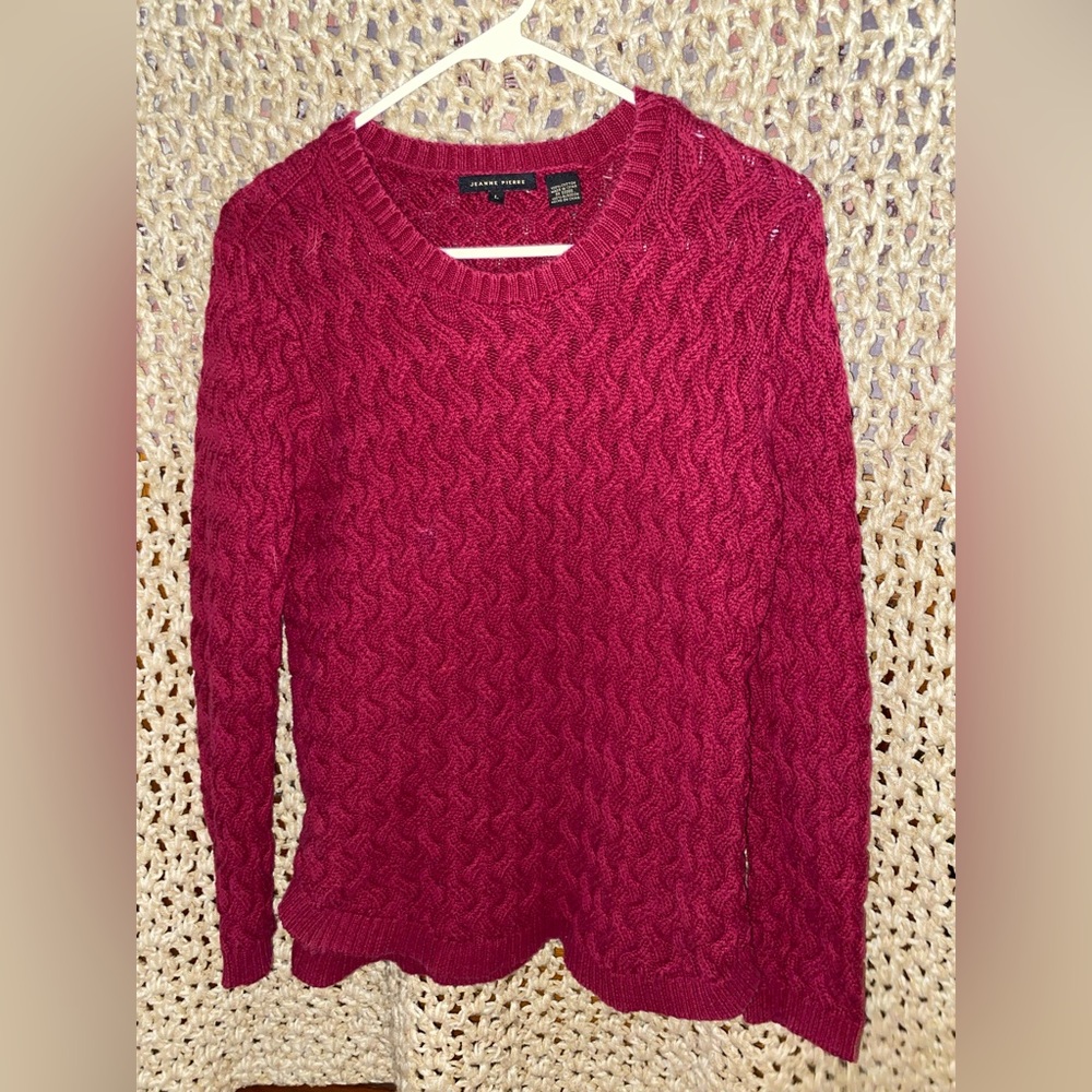 Jeanne Pierre red knit sweater